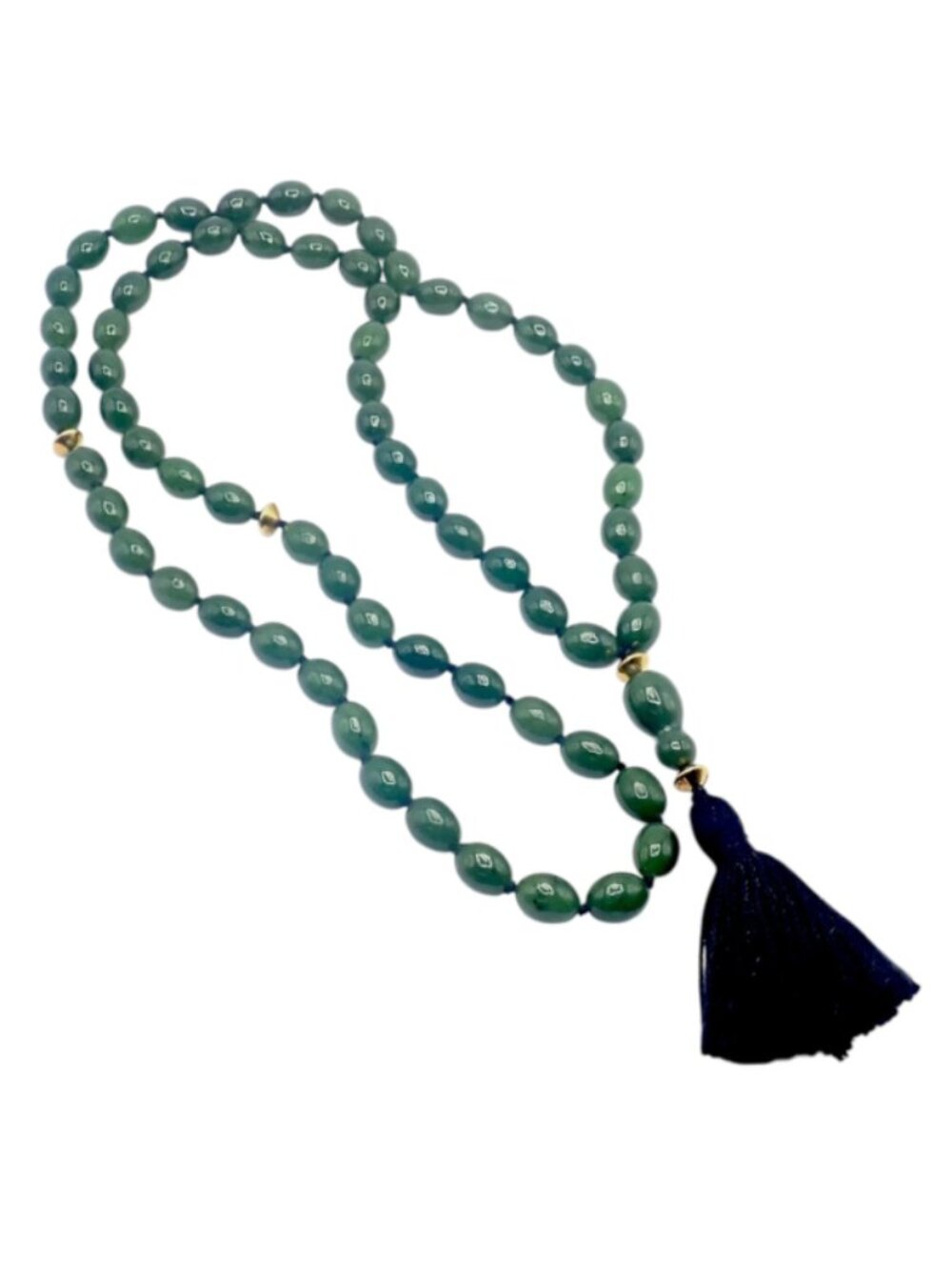 Authentic! Tiffany & Co Cummings 18k Yellow Gold Nephrite Jade Bead Necklace